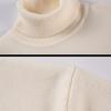 Auutmn Winter Men Top High Collar Slim Fit Knitted Solid Color Elastic Sweater Plus Size Pullover Mid Length Sport Daily Wear School Sweater