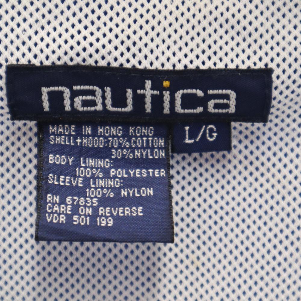 NAUTICA 90s Old Jacket L blue Two-tone hooded Men's Used