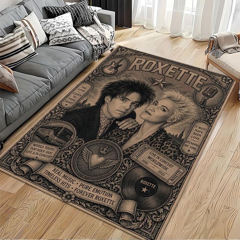 Roxette Music Retro Artwork suitable as a non-slip mat for the living room or bedroom sofa