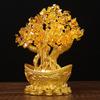 1pcs Chinese Yuanbao Money Fortune Tree Wealth Luck Ornaments Small Feng Shui Yellow Lucky Wealth Trees Decoration