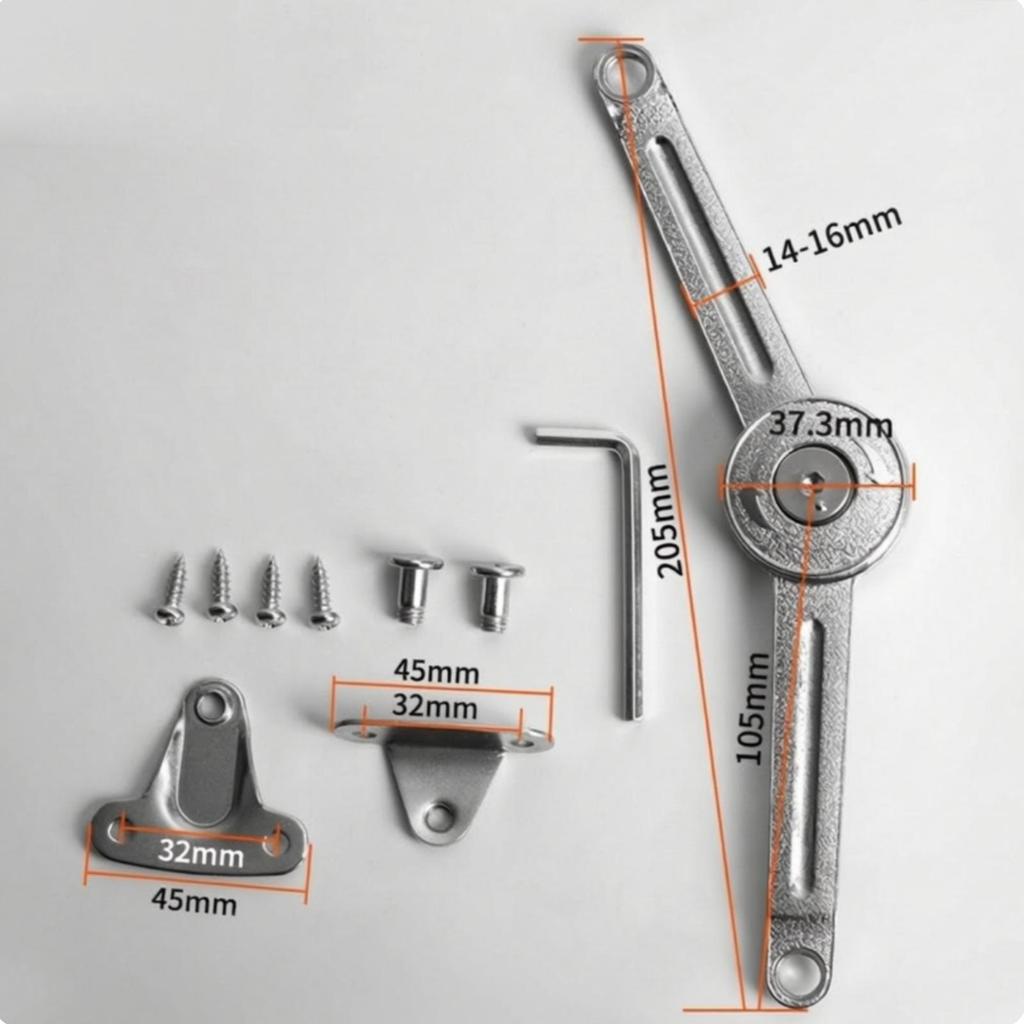 Hydraulic Support Stay Chrome Cabinet Door Hinge with Adjustable Resistance