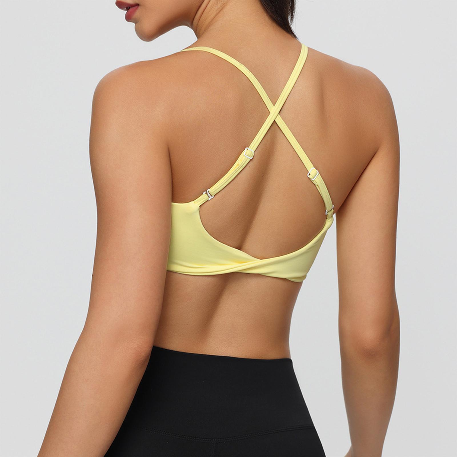 

Women s Fitness Bra With Adjustable Shoulder Straps, Running, Fitness, Yoga Bra 36 жовтий
