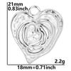 No Fade Titanium Pendant Skull Fire Heart Charm In Bulk DIY Stainless Steel Charms For Jewelry Making Necklace Keychain Earrings