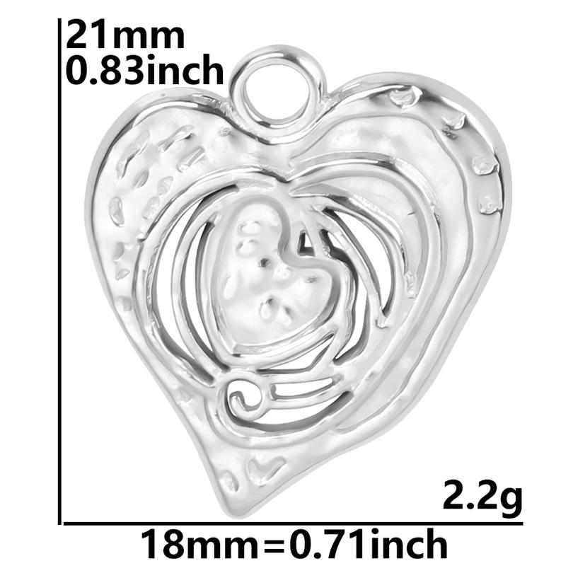 No Fade Titanium Pendant Skull Fire Heart Charm In Bulk DIY Stainless Steel Charms For Jewelry Making Necklace Keychain Earrings