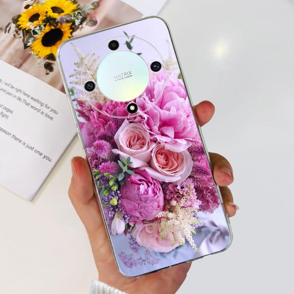 For Honor X9b 5G Case ALI-NX1 Cute Cat Butterfly Painted Cover Soft Silicone Phone Cases For Honor X9b X 9b HonorX9b Soft Fundas