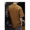 Men's Loose Fit Short Sleeve Polo Shirt with Chest Pocket for Casual Daily Wear