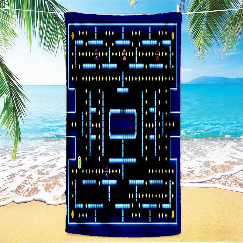 1pc Pacman Maze Adventure beach towel,quick drying absorbent beach towel,outdoor sports swimming beach towel,Soft and comfortable Y73058