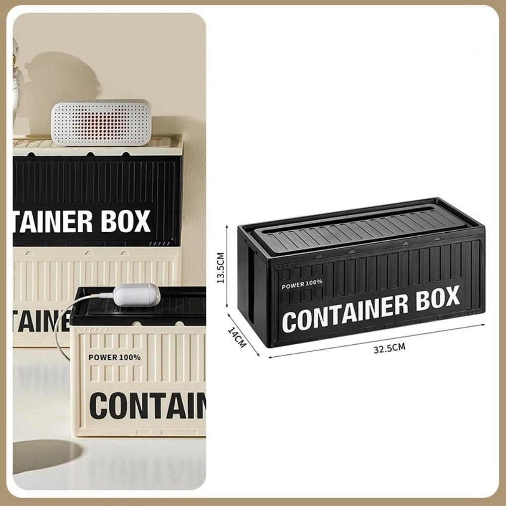 Desktop Decoration Power Strip Organizer Box Plastic Dustproof Management Storage Case Home Organization Tool Space Saving