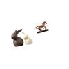 Porcelain Bunny And Horse Sculpture Figurine Set Elegant Ceramic Animal Artwork Collectible Easter