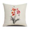Chinese Style Series Ink Flower and Grass Print Pillow Linen Print New Chinese Style Home Sofa Pillow Living Room Bedroom