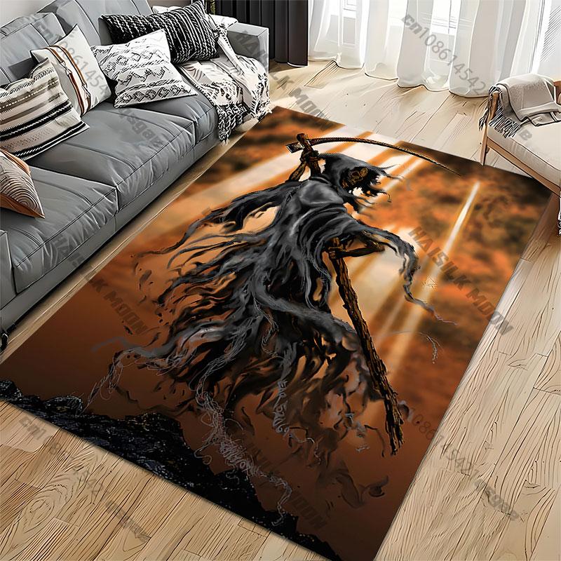 Grim Reaper Death Symbolism Carpet Yoga Living Room Room Decor Children's Crawling Mat Doormat Area Rug Games Mat