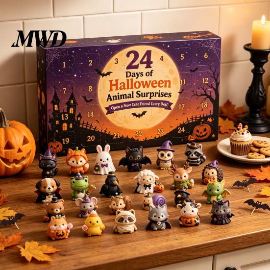 Acrylic Fairy Trinkets Halloween Advent Calendar 2026, 24 Day Countdown with Mini Figurines, Collectible Toy Set for Kids Adults, Party Favors Holiday