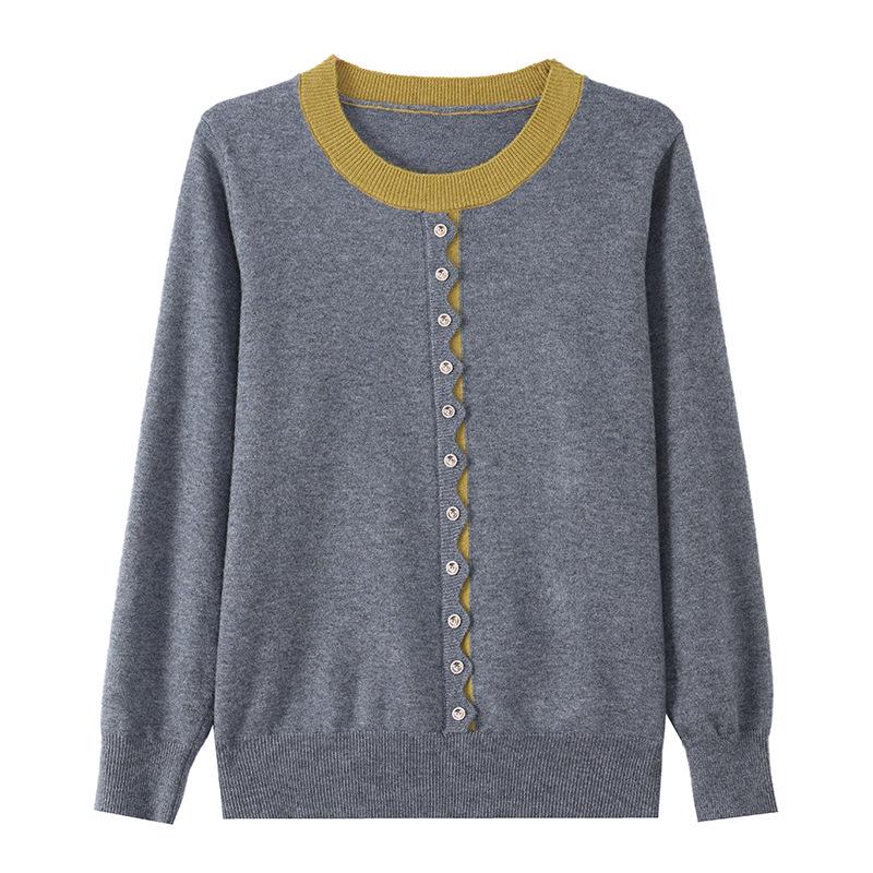 Stylish Round Neck Pullover Knit Top for Moms - Spring/Autumn 2026 Edition