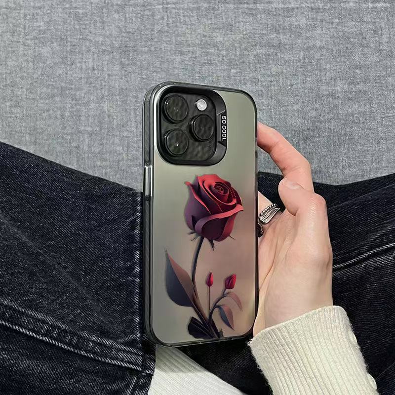 The new dark red rose is suitable for iphone17 mobile phone case Apple 15promax/14/13pro/12 Europe, America and 16.