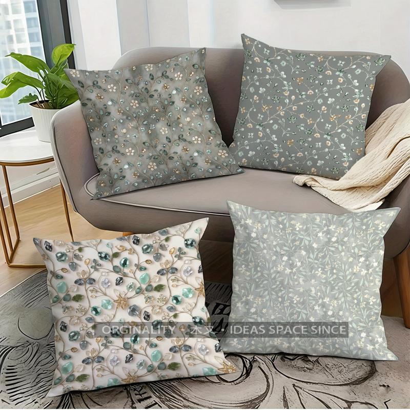 Vintage Floral Pillow Covers Pattern Cushion Cover Suitable for Sofa Bedroom Car Pillow Cover