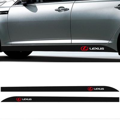 Side Skirt Sill Stripe Body Stickers Black/Carbon Fiber Car Decals For RX330 IS250 Ct200h ES300h RX350 IS300h NX300h IS LS
