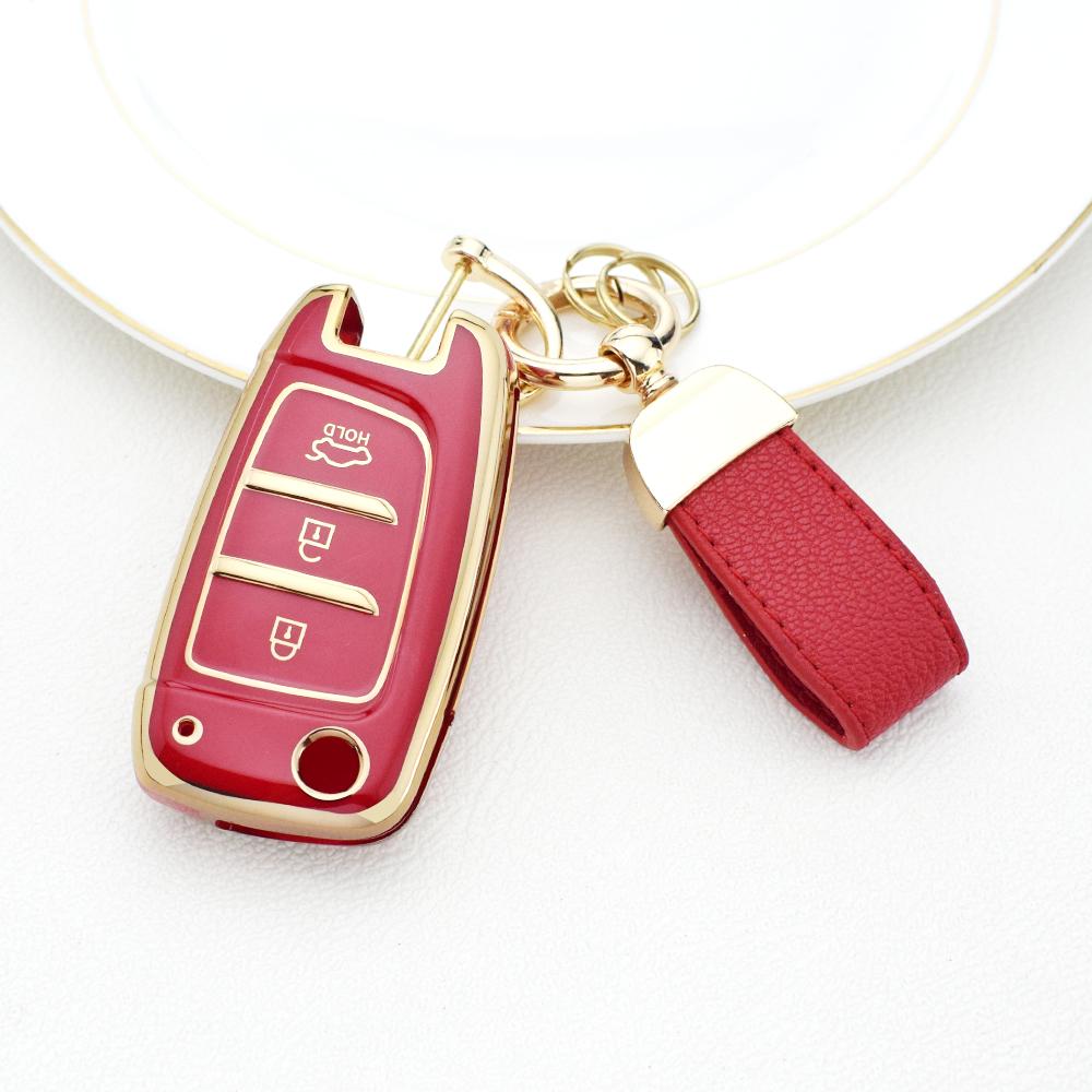 TPU Holder Shell for Hyundai Elantra Solaris Tucson I30 I35 I40 KONA Genesis Santa Fe Azera TPU Car Flip Key Case Cover