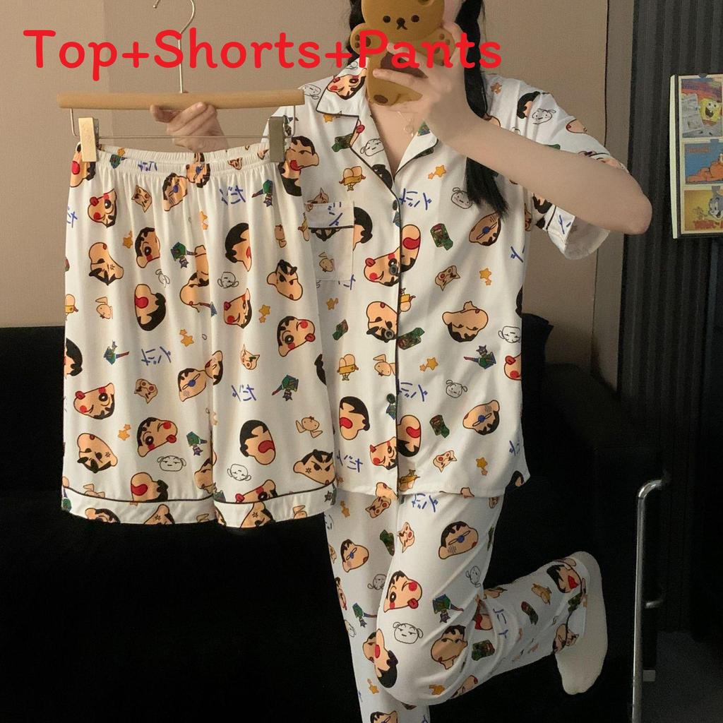 Cartoon Summer Sleepwear Set For Men And Women With Milk Silk Fabric Breathable Lounge Wear