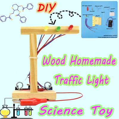 DIY Traffic Light Model Kit Educational Toys for Children Exploring Science Child Experiment Handmade Assembly Physics Toy Gifts