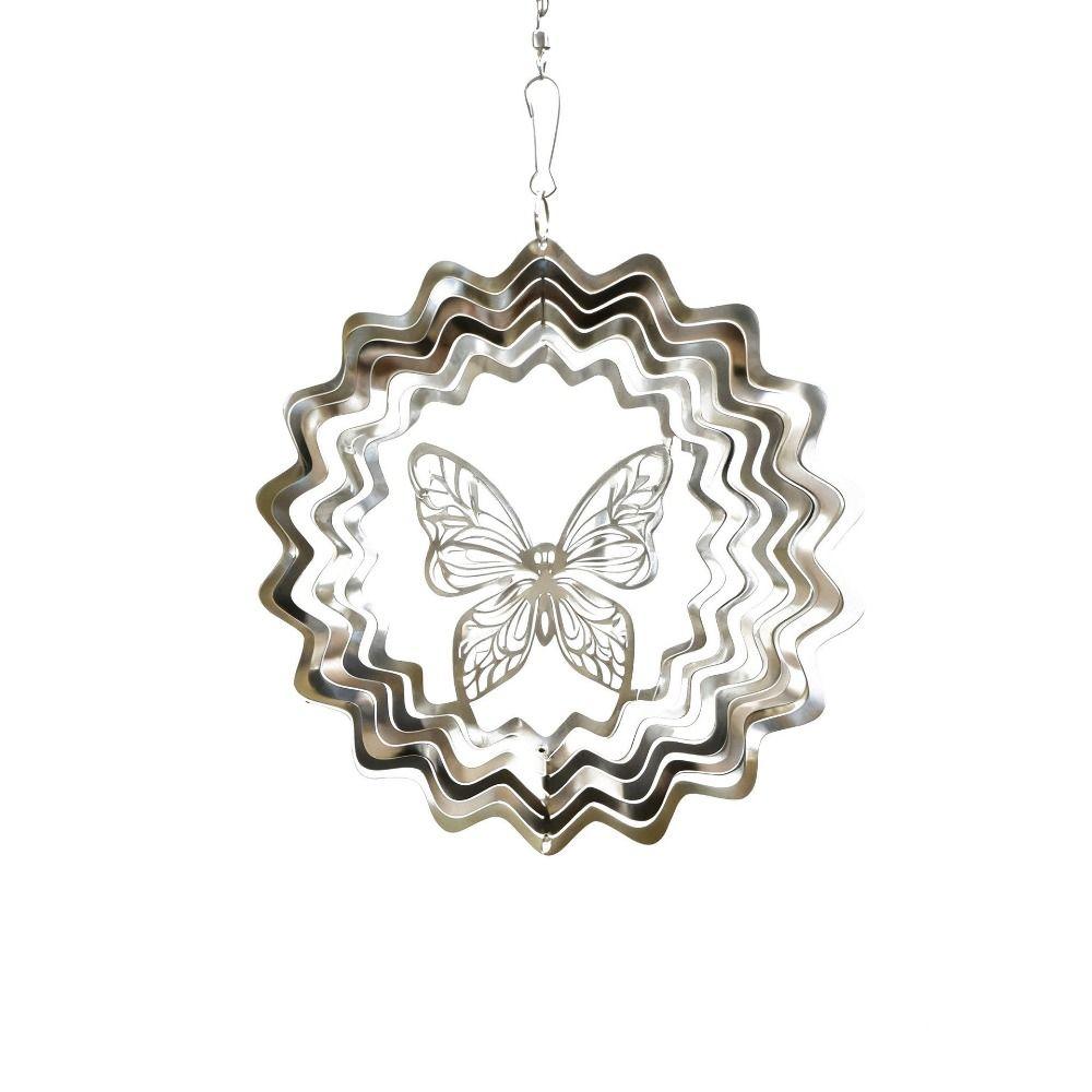 3D Flowing Wind Spinner 10/15cm Stainless Catcher Hanging Decor 10 Styles Mirrored Wind Chimes Sculptures