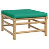vidaXL 3-tlg. Garten-Lounge-Set mit Grünen Kissen Bambus
