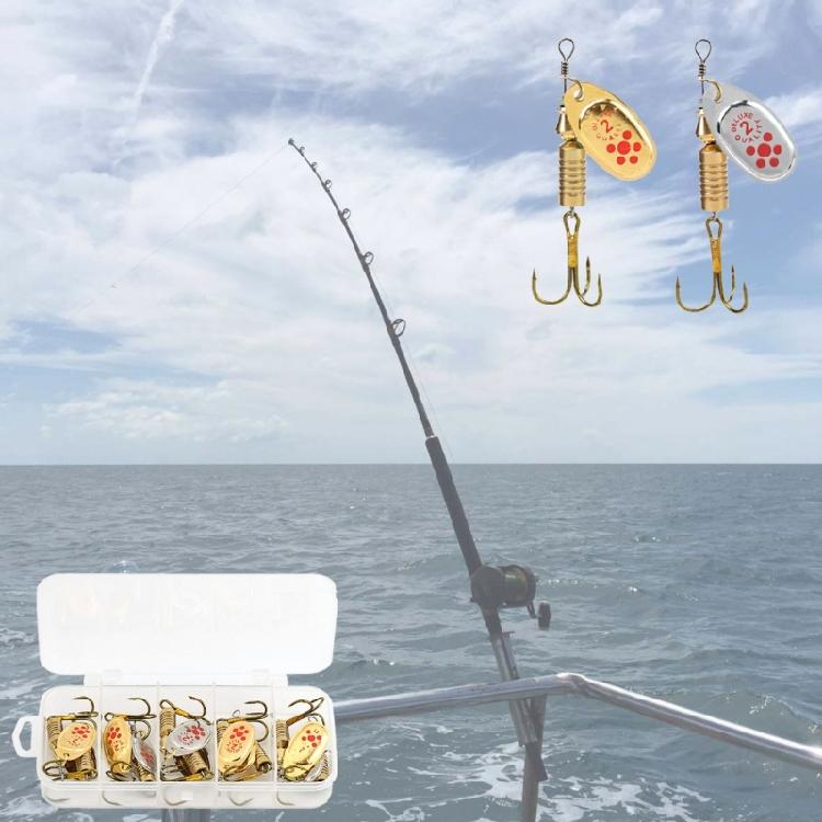 10Pcs Sequins Artificial Baits with Tackle Box Sequins Crankbait Spoon Baits Fishing Spinner Hard Baits Easy to Use