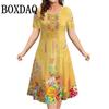 Summer Short Sleeve Clothing Colorful Print Women's Dresses Casual Fashion Plus Size Loose Pullover Elegant Dress For Woman