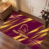 Brisbane Broncos Personalized Crystal Velvet Carpet, Customized Name Text Soft Anti‑Slip Rug for Living Room Bedroom