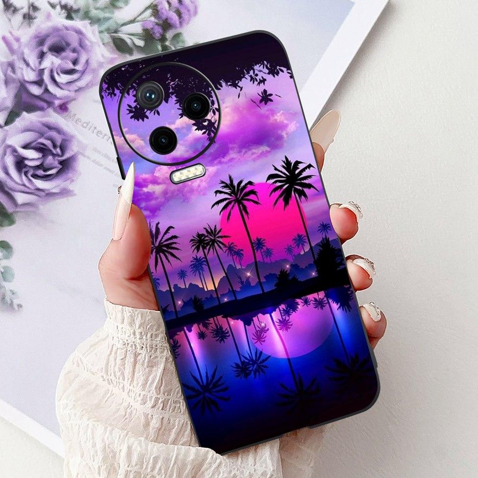 For Infinix Note 12 Pro 4G Case X676B Silicone Cute Cat Fashion Flowers Painted Cover For Inifnix Note 12 Pro Phone Case Bumper