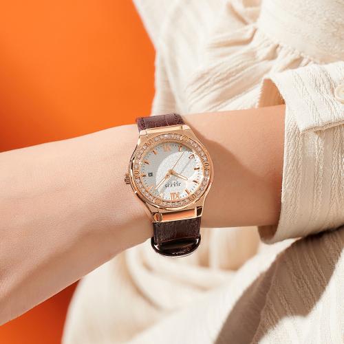 [JULIUS] JULIUS Cubic Women s Leather Watch JA-1395 JA-1395A