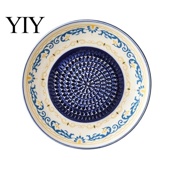 Piatto da portata per aglio Piatto con piastra macina-grattugia in ceramica, Grattugia manuale per zenzero e frutta Ciotola, Vassoio multifunzione per la preparazione, Cucina moderna minimalista