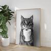 Highland Cow Otter Cat Raccoon with Toilet Paper Poster Print Canvas Painting Bathroom Wall Art Funny Toilet Humor Home Decor