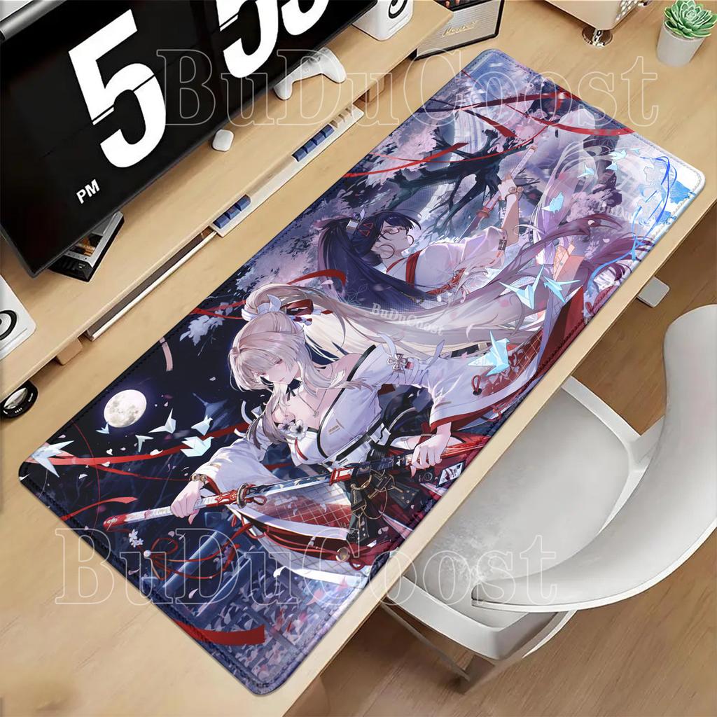 Hiyuki Gaming Wuthering Waves Mousepad Office Keyboard XXL Mouse Pad Anime Sexy Girl Rubber HD Printing Non-slip Base Desk Mat