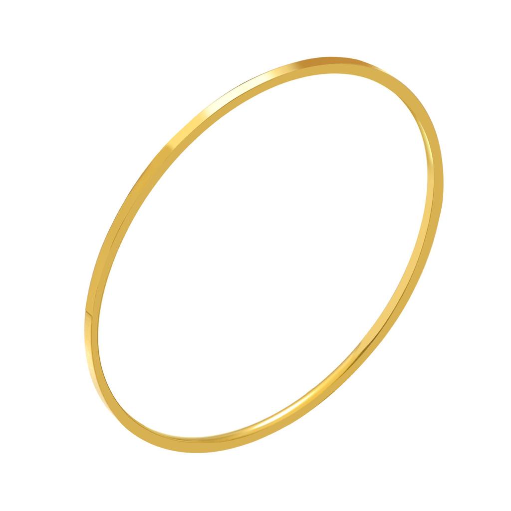 New Smooth Titanium Steel Bracelet: 18K Gold Plated Multi-Ring Stacking Thin Bracelet for Women - No Fade.