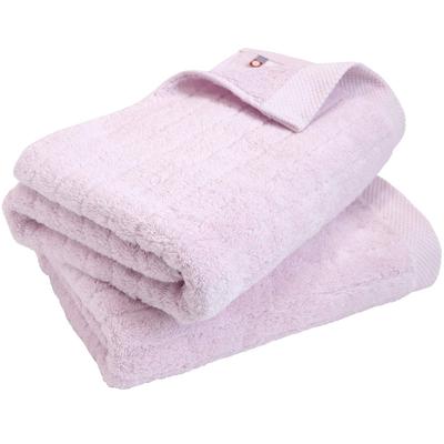 Imabari Towel Certified Bath Hiorie Fluffy Ribbed Set of Made In Japan with Precious Staple Imabari Cotton Towels, Towels, 2, Lavender, Extra-Long