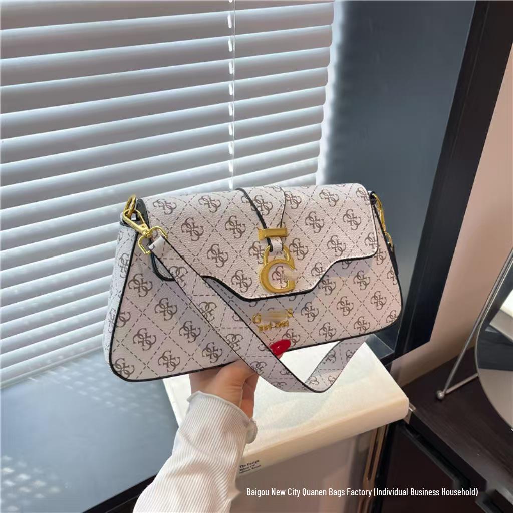 Trendy Dámská High-End Potisk Podpažní Crossbody Kabelka - Všestranná a Populární Niche Ramenní Kabelka 25.