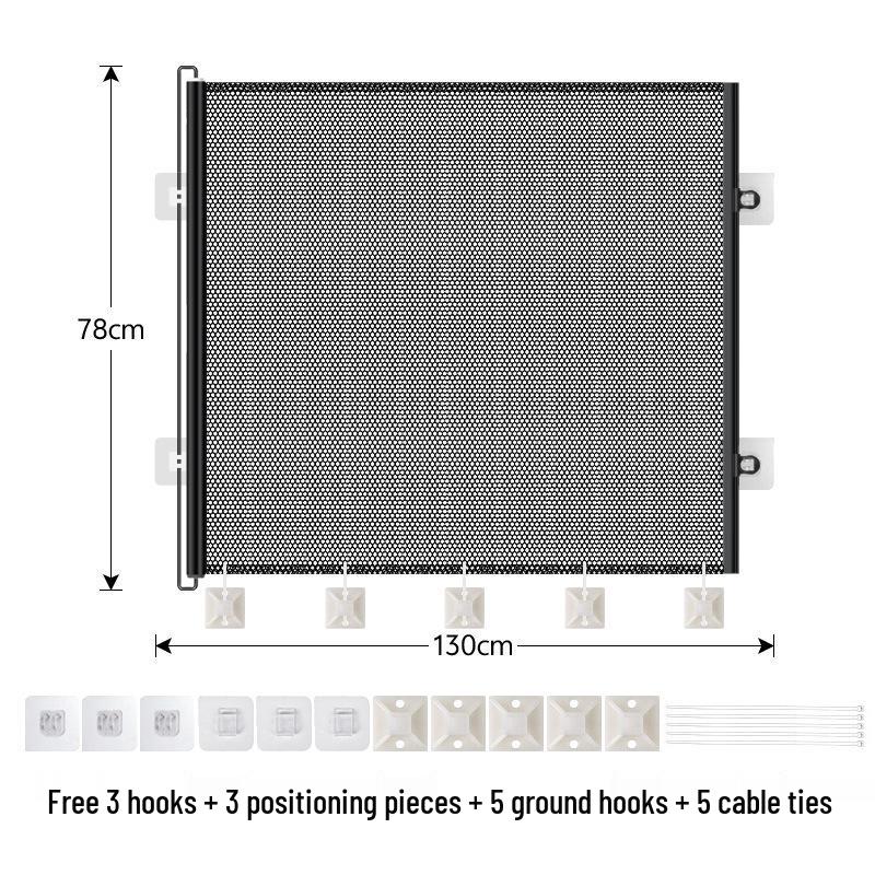 Retractable Anti-Jump Barrier for Cats and Dogs - Thickened Pet Gate & Door Partition