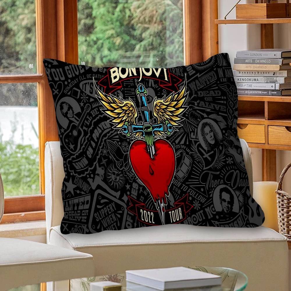 B-Bons J-Jovi Cushion Cover Pillow Cover Decor Pillowcase Printed Cushion Case For Couch