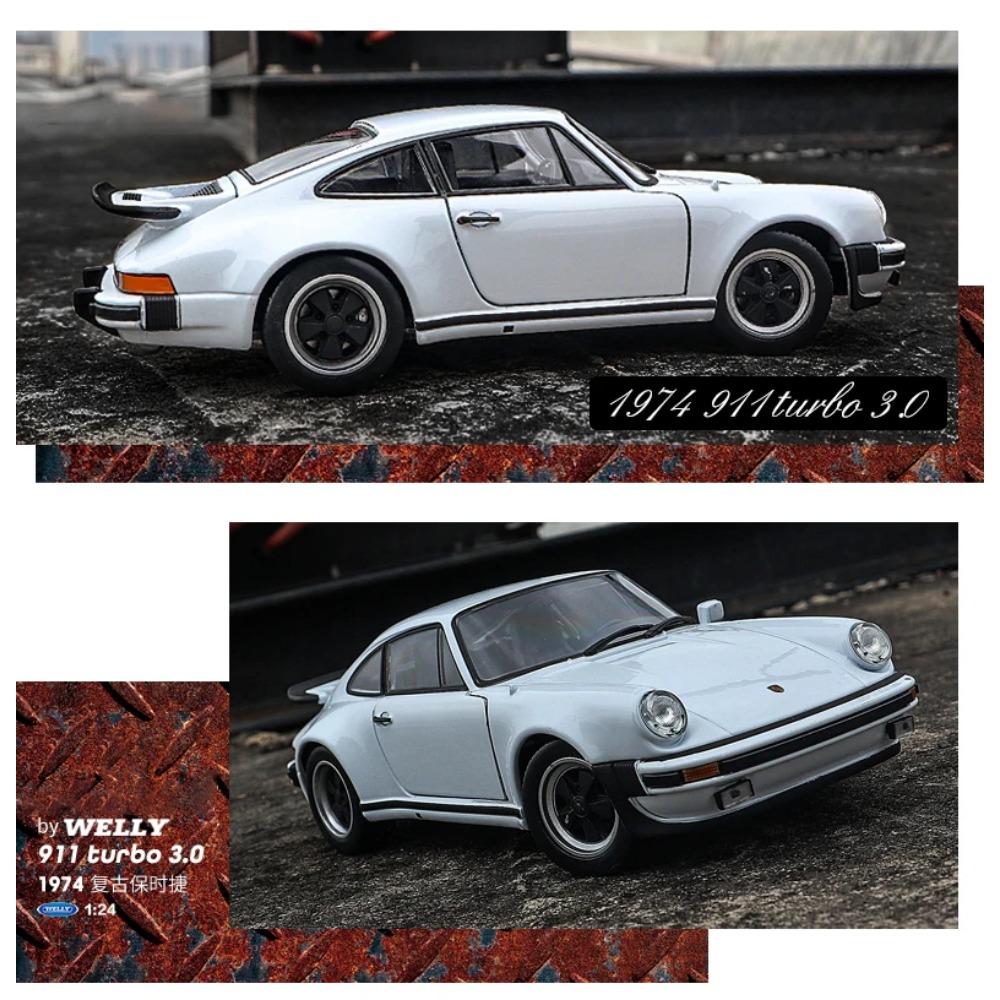 Welly 1/24 1974 Porsche 911 Turbo 3.0 Alloy Sports Car Model Diecast Metal Toy Vehicle Simulation Collection Kids Ornament Gifts