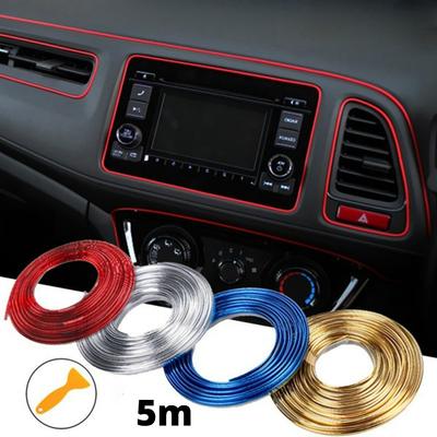 Universal 5M Auto Moulding Trim Car Εσωτερική Διακόσμηση λουρίδων σφραγίδα Moulding λωρίδα πόρτας Ταμπλό γραμμή επένδυσης αυτοκινήτου Edge για πάρτι