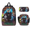 3Pcs Villainous Comdy Merch Backpack Set for Boy Girl Pen Bags Bookbag Sets with Lunch Box For School Students Daypack