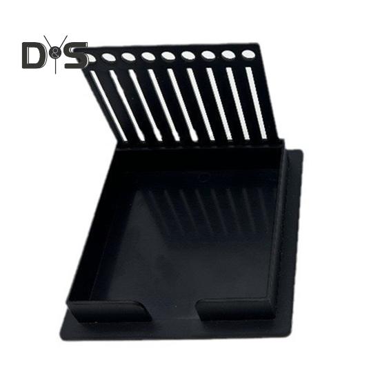 

Держатель для липких заметок с трафаретом, пластиковый диспенсер для заметок, самоклеящиеся блокноты-органайзеры с шаблоном для рисования линий для офиса и дома чёрный