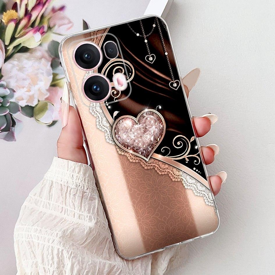 For OPPO Reno13 Pro 5G Case CPH2697 Fashion Flower Butterfly Soft Silicone Phone Cover For OPPO Reno 13 CPH2689 Reno13Pro Bumper