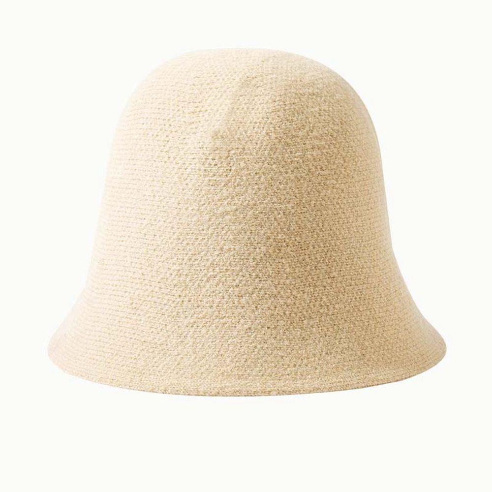 

British Style Autumn and Winter Girl Wool Bucket Hat Korean Style Caps Female Hats Pure Color Hat бежевый