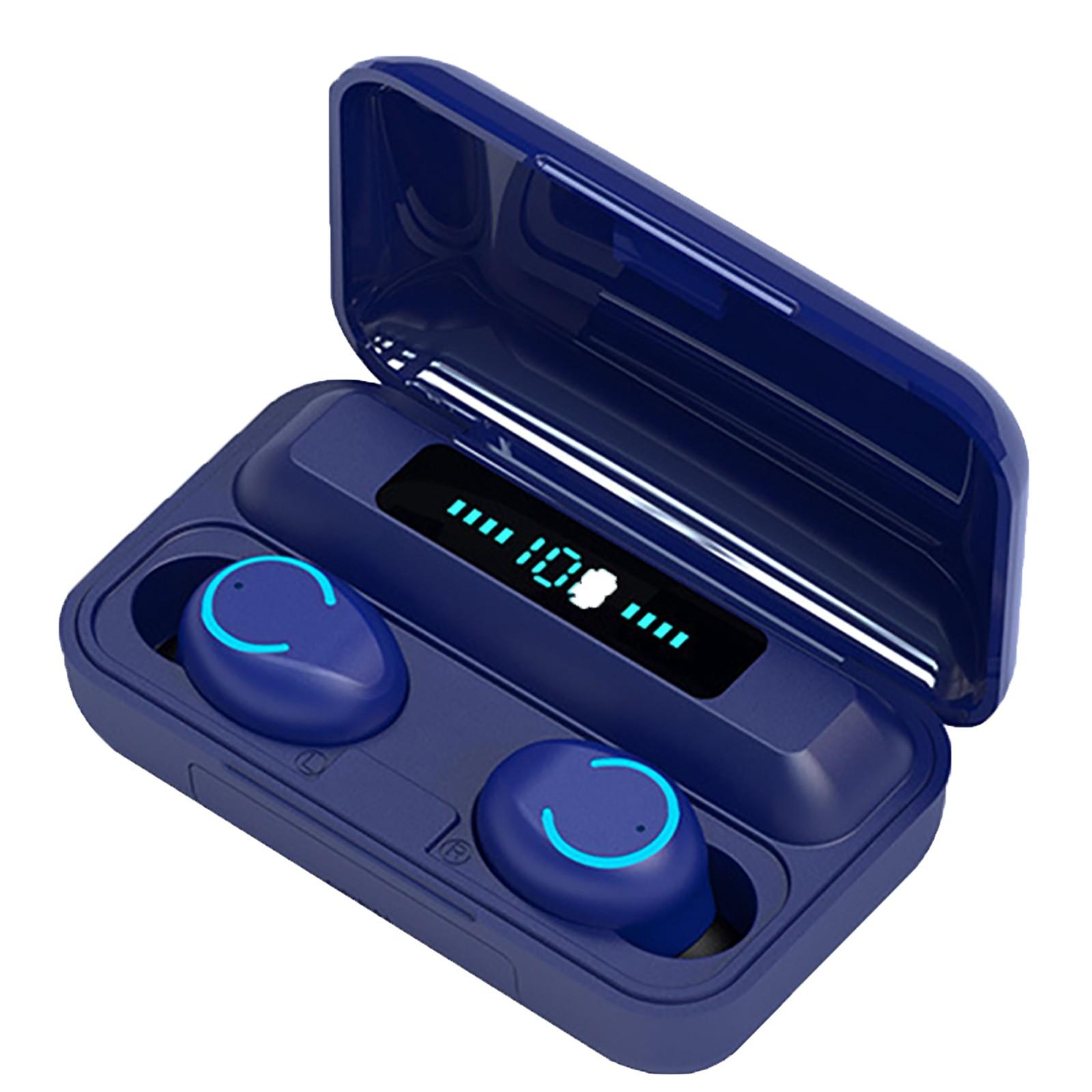 

F9-9 Тип Light Беспроводной Цифровой Дисплей TW S Bluetooth Гарнитура 5.0 Вызов темно-синий