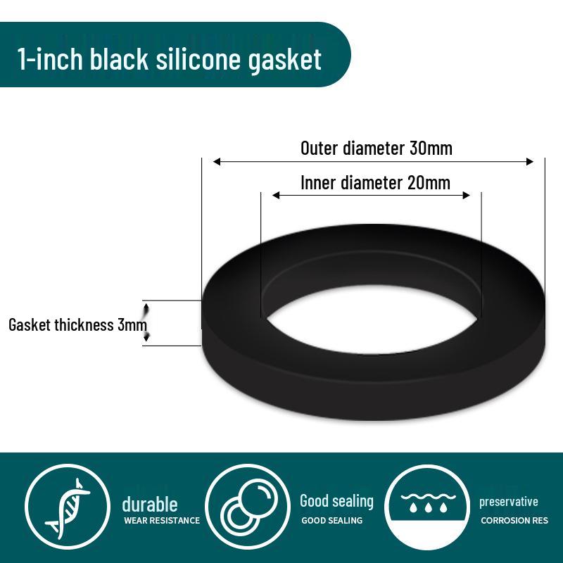 1-Inch Silicone Rubber Gasket Washer for Water Heater, Faucet, and Hose with 4-Point Seal and Shower Head Compatibility.