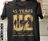Vintage U2 Band 45 Years Heavy Cotton Black All Size Unisex Classic Shirt BL352 Unisex T-Shirt