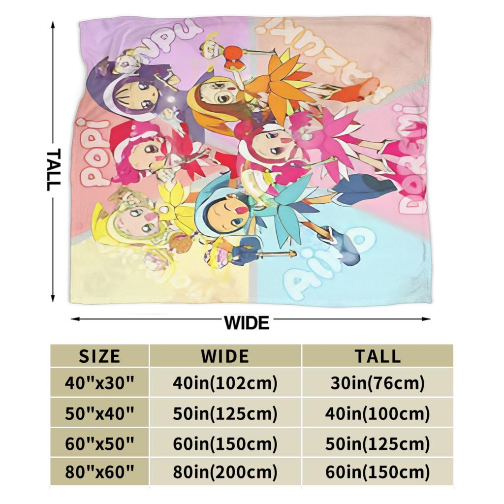 Magical doReMi Girl Cartoon Blanket Lightweight Thin Fleece Comfortable Gift Throw Blanket Rug Piece