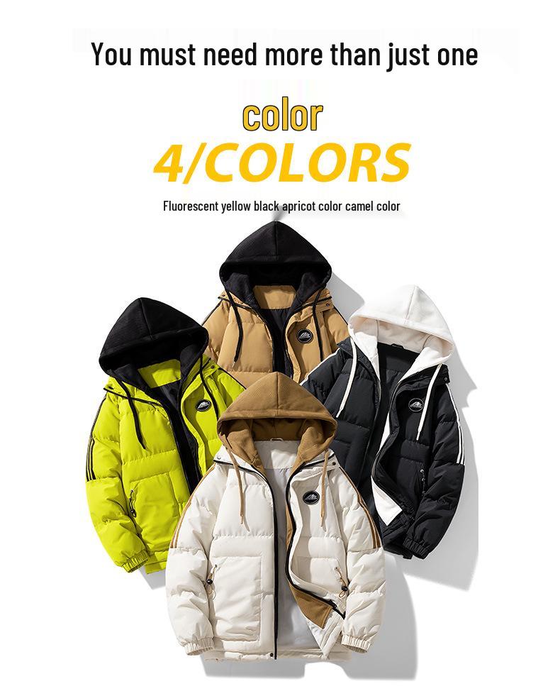 High-Quality Men's/Women's Hooded Two-Piece Cotton Jacket Warm Autumn/Winter Trendy Thick Jacket
