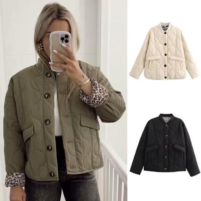 Europäische und amerikanische Damen Herbst/Winter Steppjacke aus Baumwolle